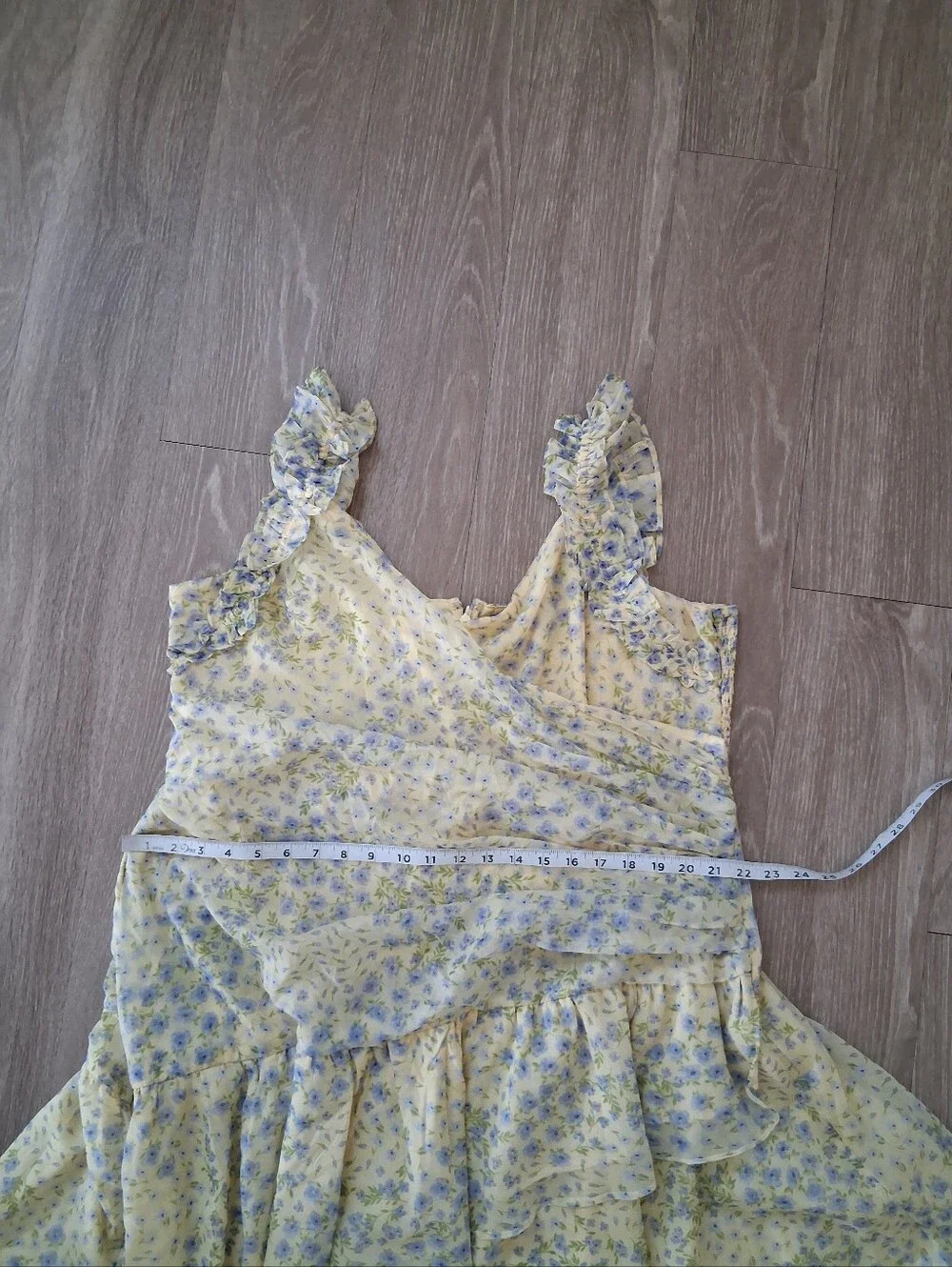 Abercrombie & Fitch Ruffle Strap High Low Chiffon Floral Maxi Dress